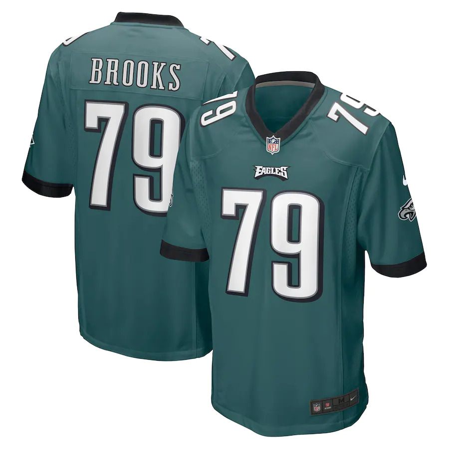 Men Philadelphia Eagles 79 Brandon Brooks Nike Midnight Green Game NFL Jersey